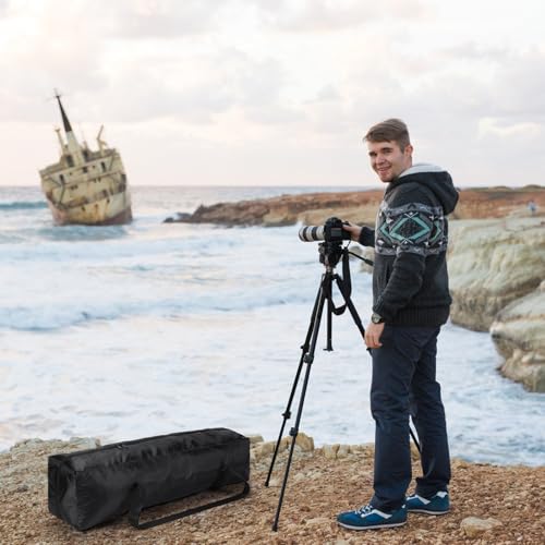 3 Pcs Tripod Carrying Case Bag Water Resistant Durable Lightweight Multifunctional Tripod Carrying Case with Heavy Duty Suit for Tent, Fishing Pole, Lights, Speakers, Cameras(Black,28 Inch)