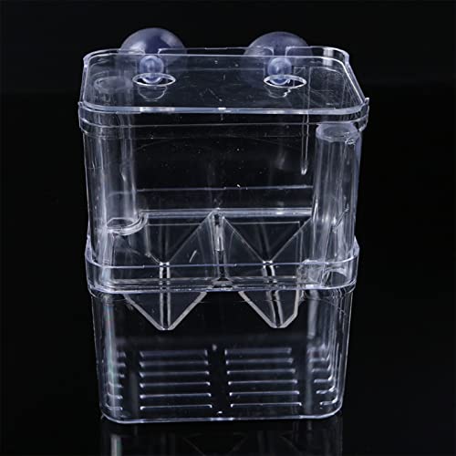 Clear Double Layer Fish Breeding Isolation Box for Aquarium, Small Fry Hatchery Incubator with Suction Cups, Protects Newborn Fish