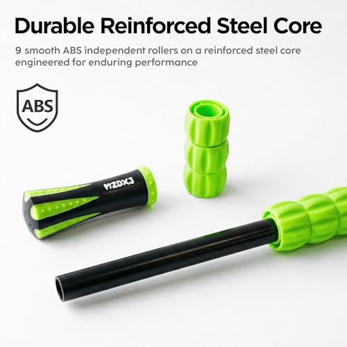 Muscle Roller & Massage Roller Stick for Athletes - Lymphatic Drainage Support, Relieves Muscle Soreness, Cramping & Tightness - Targets Legs, Arms, Back & Calves (Green ) - color: Green