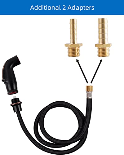 Universal Kitchen Sink Side Sprayer with Hose/Holder, Oil Rubbed Bronze | Quick Side Connector Compatible with Moen Faucet Sprayer Replacement, Kitchen Sink Faucet Sprayer Attachment - color: Oil Rubbed Bronze