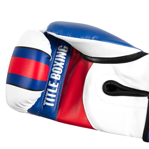 Title Boxing World Bag Boxing Gloves - color: Blue/White/Red, size: 12 oz