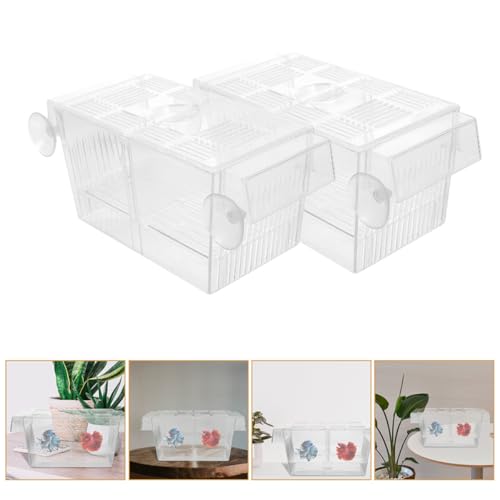 2pcs Fish Breeding Box with Double-Layer Floating Design Aquarium Nursery Incubator Hatchery Divider for Fry and Shrimp Cultivation
