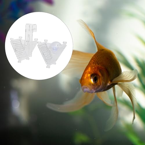 SUPVOX 2pcs Acrylic Fish Feeder Cups with Suction and Hook, Aquarium Feeding Tool for Chilled Bloodworms and Tubifex Worms, Fish Tank Food Holder for Aquarium Supplies