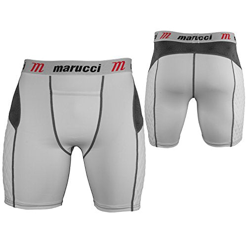Marucci Men's Marucci Adult Elite Padded Slider Shorts - color: White, size: Large