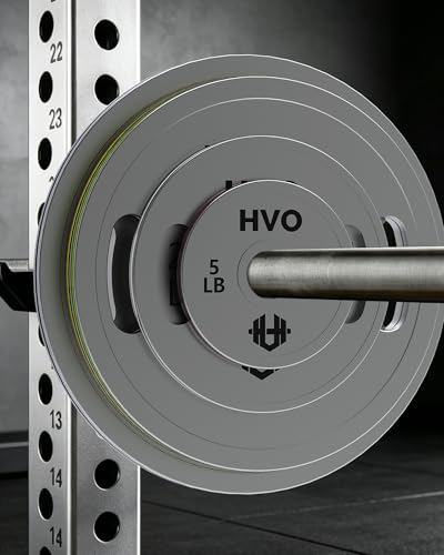 HVO Olympic Weight Plates with Grip: 2 Inch Standard Calibrated Weight Plates For Home Gyms, Fitness Centers, Strength Workouts, Barbell Use Olympic Standard Weights - size: 10LB Pair