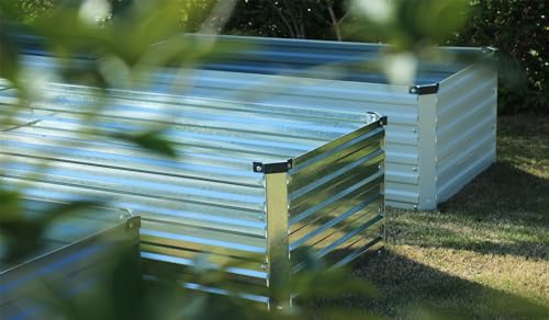 4×3×1FT(2PCS) Galvanized Raised Garden Bed Kit Metal Planter Boxes,Large Raised Garden Bed for Planting Vegetables,Flowers,Herbs -Silver - color: Silver, size: 4×3×1FT(2PCS)