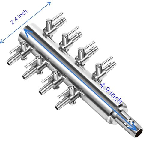 AQUANEAT Aquarium Control Valve, Fish Tank Air Valve, Air Flow Distributor Splitter for Commerical Air Pump Accessories(Large 8 Way) - size: Large