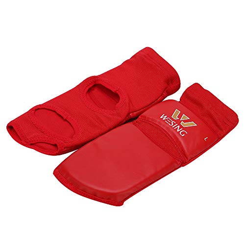 WESING Pro Instep Guard Foot Guard for Martial Arts Muay Thai MMA - color: Red, size: Small