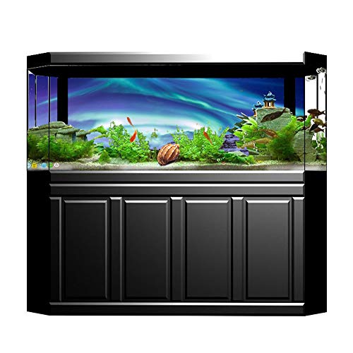 Aquarium Background Sticker, Fish Tank Decorative Sticker, Lifelike Landscape PVC Poster with High Transparency, Non - Adhesive for Freshwater Saltwater (91 * 50cm) - size: 91*50cm