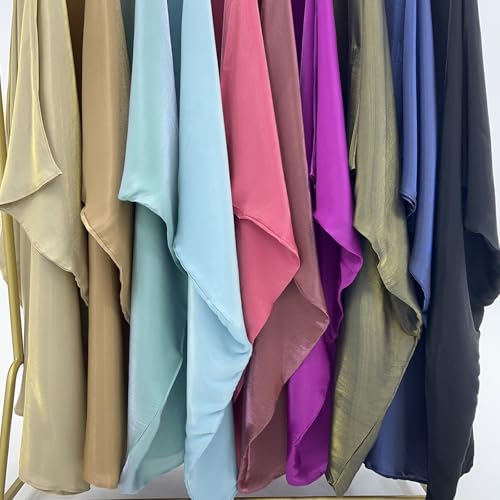 Muslim Dresses for Women One-Piece Prayer Dress Batting Long Robe Long Sleeve Maxi Kaftan Islamic Clothes Set - color: Light Blue, size: Small