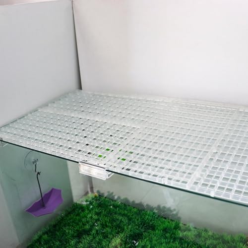 12 Pack Transparent Acrylic Tank Lid with Clips, Aquarium Lid Hood, Fish Tank Top Cover, Breeder Tank Lid, Acrylic Grid Panel Fish Tank Lid, Aquarium Cover Lid - color: Transparent, size: 12 Pacs