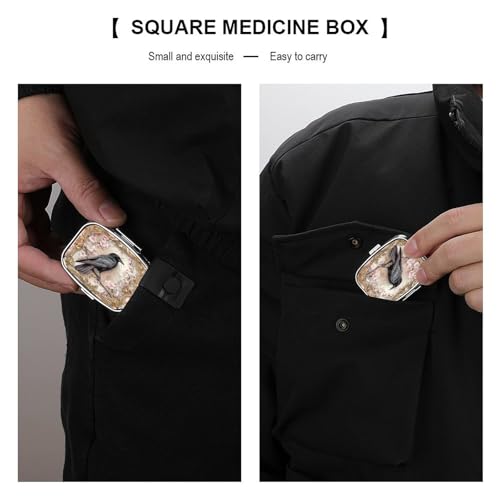 Metal 2 Compartment Pill Organizer Travel Friendly Portable Compact Pill Box Cute Pill Case to Hold Vitamins,Fish Oil,Supplements,Meds,Tablet for Purse,Pocket. (The Bird) - color: The Bird