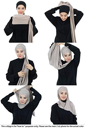 Aisha's Design Instant Hijab Scarves for Women, 95% Cotton Pretied Bonnet Turban Easy to Wear Cotton Headscarf - color: Dark Green