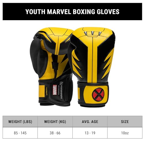 Hayabusa Marvel Hero Elite Boxing Gloves for Men and Women - color: Wolverine, size: 10oz