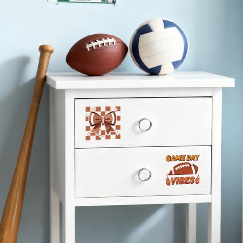 Peacoblue Rugby with Bow Tie Rub On Transfers for Craft, Transfer Sticker | 18 Sheets UV DTF Transfers, Waterproof Rub On Decals for Wood, Glass, Furniture, Tumblers & Home Decor Crafts - style: Rugby with Bow Tie Text