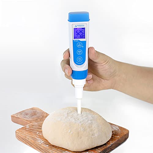 Apera Instruments Premium Series PH60S Food pH Meter Tester Kit with Food-Grade Swiss Spear pH Electrode, ±0.01 pH Accuracy, -2.00-16.00 pH Range (AI313) - style: For Food Samples