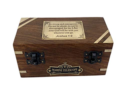 Compass with Stamped Wooden Case - style: Style 4