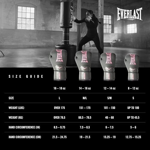 Everlast Elite 2 Boxing Gloves - color: Grey/Pink, size: 8 oz