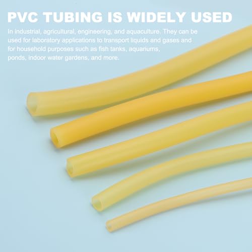PATIKIL Rubber Tubing, 2mmx4mmx5m Tubing Tube with Hose Clamps, Soft Hose Line Pipe for Multipurpose Industrial Aquarium, Yellow - size: 2mmx4mmx5m