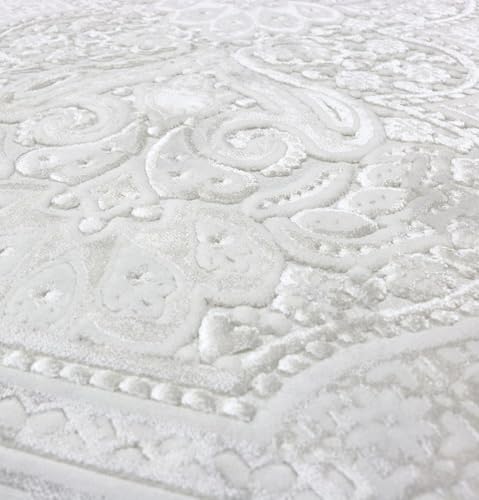 Modefa Muslim Prayer Rug Islam - Ramadan Gifts Set with Prayer Mat & Tasbih Prayer Beads - Soft Plush Islamic Gifts for Women Muslim Gifts for Men - Luxury Velvet Gift Box Set (Paisley Vanilla White) - color: White