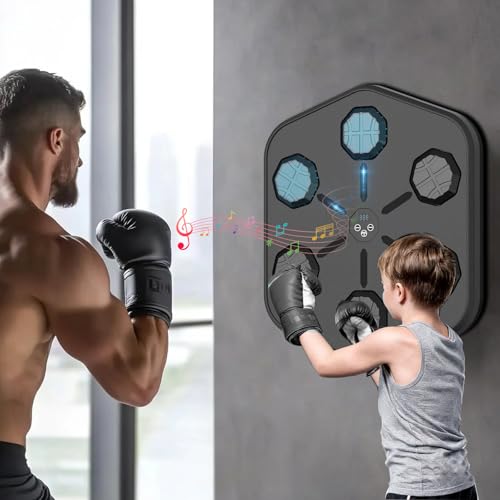 2026 New Model Music Boxing Machine for Adults & Kids - LED Electronic Wall Mounted Boxing Equipment, Indoor Home Workout Punching Bag with Premium Boxing Gloves