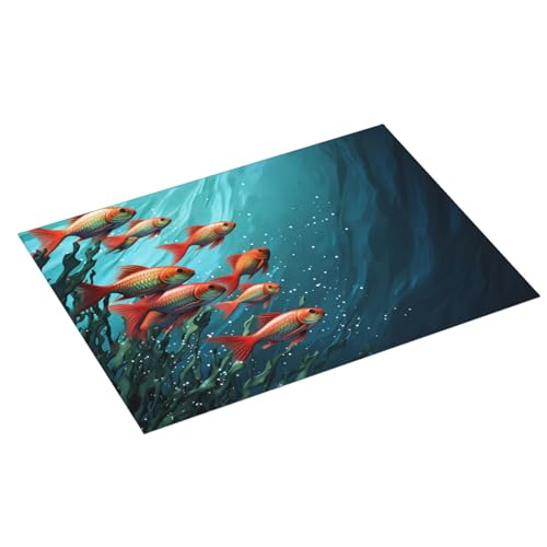 Dish Drying Mat for Kitchen Counter Super Absorbent Microfiber Kitchen Drying Mat Fish aquarium Non-slip Drainer Mats Extra Large Dish Rack Pad Kitchen Accessories 18"x24"