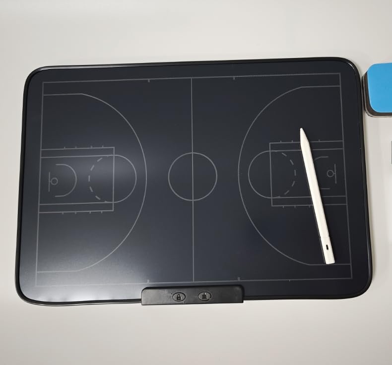 16“Double Side LCD Coaching Board Football Tactics Board | Double Side Use,One-Touch Erase Lock,Includes Stylus Pen,9.4 inch x 13.4 inch screen