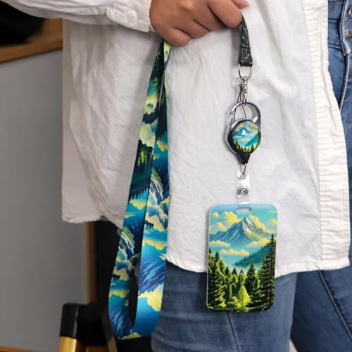 Cool Lanyard Retractable Badge Holder Reel Clip Heavy Duty Keychain Neck Lanyard for Keys Men Women Work ID Student Science Teacher, Nature Iceberg - color: Iceberg