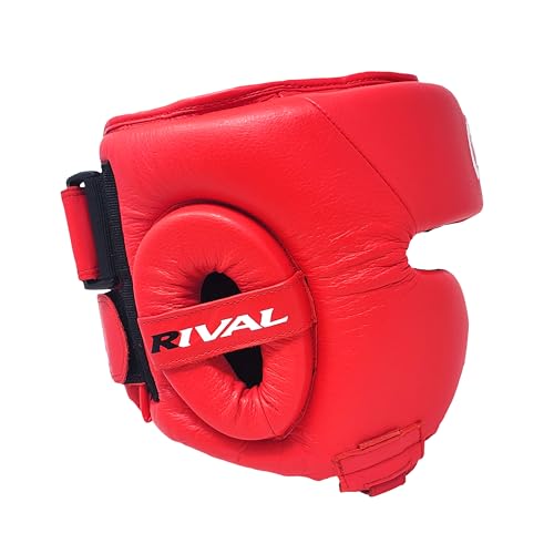 RIVAL Boxing RHG2 Hybrid Headgear - Ultra-Thin, Super-Sleek Design, Compact Training Style with Cheek Guards - color: Red, size: Small