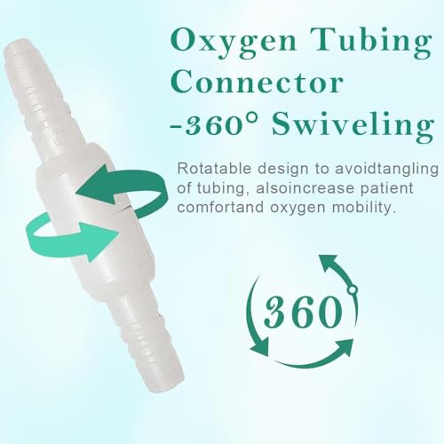 10-Pack Swivel Oxygen Connectors, 360° Rotatable, Standard Male/Female | 360-Degree Rotation, Cannula, Hose, Tube Connectors, Oxygen Line Splitter,Standard Size - Male/Female,10-Pack