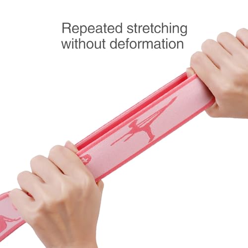 Adjustable Stretch Strap for Kids, 8-Loop Elastic Resistance Band for Children Gymnastics, Ballet Dance, Yoga, Stuff,Pilates & Flexibility Training, Home Exercise Equipment for Girls - color: Pink