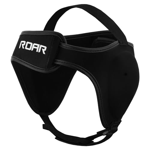 ROAR-INT Wrestling Headgear Men BJJ Ear Guard Protection MMA Grappling Cauliflower Helmet - color: Black+Lion (Pack-2)