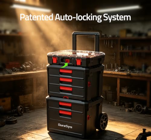 Tools Organizer, Small Parts Storage Toolbox, 20.7 * 14.7 * 5.4" Durable Hardware Box Storage, with Removable Inner Cups