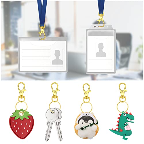 120PCS Premium Swivel Lanyard Snap Hook with Key Rings, Metal Keychain Hooks for Jewelry Making, Crafts (Gold) - color: Gold