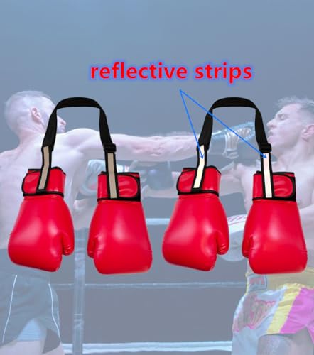 2PCS Boxing Gloves Carrying Strap,26’’- 46’’ Adjustable Shoulder Strap for Carrying & Hanging Boxing Gloves,Boxing Gloves Storage Rack, Travel Carrier Gloves Holder Strap