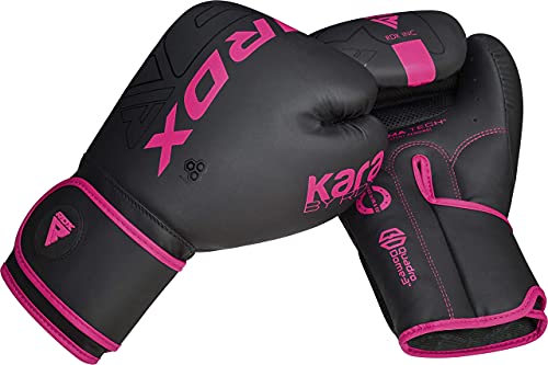RDX Women Boxing Gloves, Pro Training Sparring, Maya Hide Leather, Muay Thai MMA Kickboxing, Adult, Heavy Punching Bag Focus Mitts Pads Workout, Ventilated Palm, Multi Layered, 8 10 12 14 16 Oz - size: 16OZ