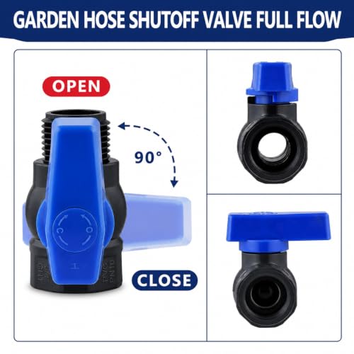2 Pack 3/4 Inch Rain Barrel Spigot Kit, PVC Garden Hose Shut Off Valve with Bulkhead Fitting, Rain Barrel Diverter Kit for Water Tanks, Aquariums, Garden Barrel