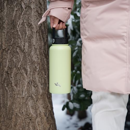 Konokyo 40oz Insulated Water Bottle Stainless Steel Sport Bottles with 3 Lids,Bamboo Grove - color: Bamboo Grove, size: 40 Ounces