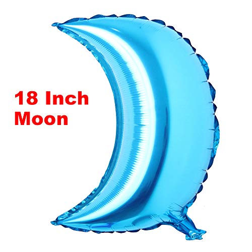 18 inch moon Eid Al-Fitr holiday aluminum foil helium balloons birthday holiday party supplies wedding layout decoration (18 inch Moon Light Blue) - color: 18 Inch Moon Light Blue