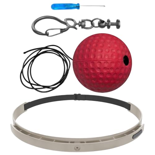 Boxing Reflex Ball, Wearable Fitness Gear, 6in Training Reaction Tool, Silicone Headband Material SPU Detail, Boxing Ball with Adjustable Strap, Living Room Bedroom Gym Men Women Teens Use - color: red hard ball