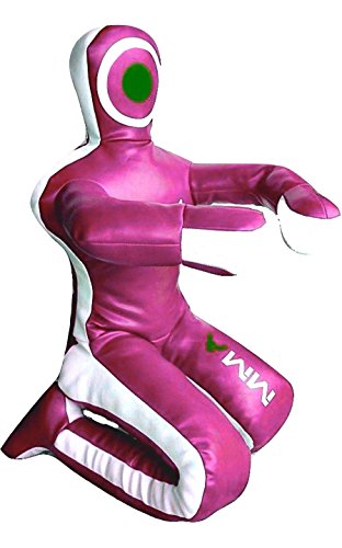 Bestzo MMA Jiu Jitsu Judo Punching Bag Grappling Dummy Hot Pink Sitting Position Hands on Front Synthetic Leather-70 inches-Unfilled