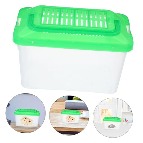 Happyyami 2pcs Portable Fish Tank Handle Aquarium for Travel Betta Container for Small Reptiles Turtles and Hamsters Space-Saving Pet Transport Box