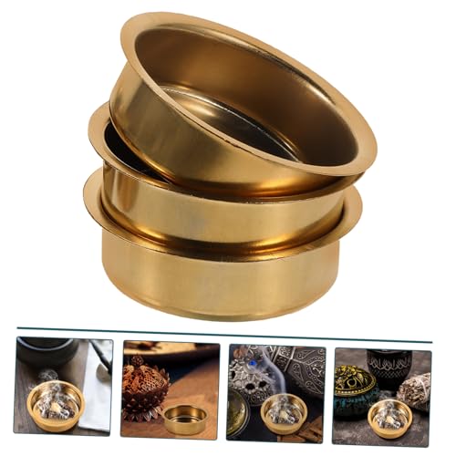 6Pcs Incense Burner Replacement Plates 2.36 Inch Small Round Censer Dish for Arabic Aromatherapy Holder Accessories with Hole-Free Design