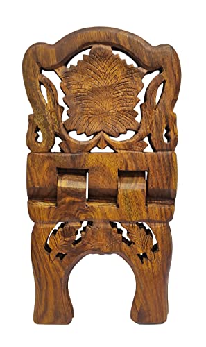 Craftsman 12 Inch Rahel Holy Book Stand for Pooja puja Gita Quran Bible Stand Holder. Folding Religious Rosewood Prayer Wooden Book (12 Inch) (12 Inch) (3. Brown) - color: 3. Brown