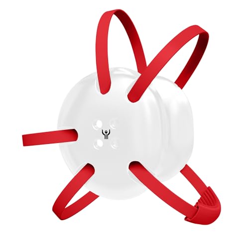 Classic Wrestling Headgear, Varsity Red Straps - style: White w/ Varsity Red Straps