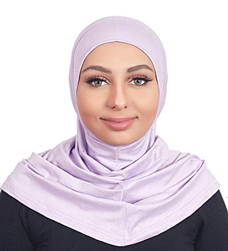 AL AMIRA Hijab one pcs Muslim Hijab Cotton Amira 1 Piece Hood Hijab Tube - color: Lavender