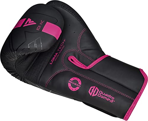 RDX Women Boxing Gloves, Pro Training Sparring, Maya Hide Leather, Muay Thai MMA Kickboxing, Adult, Heavy Punching Bag Focus Mitts Pads Workout, Ventilated Palm, Multi Layered, 8 10 12 14 16 Oz - size: 8OZ