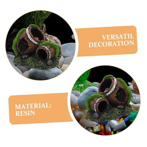 NUOBESTY Broken Barrel Fish Tank Ornament Resin Aquarium Decor Betta Fish Shrimp Hiding House Hideout Cave for Freshwater Aquariums