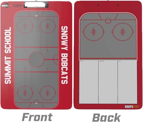HOOPSKING Customized Ice Hockey Coaching Dry Erase Board | Personalized Hockey Clipboard | Blue Acrylic Letter Size | 15x11 inches | 100 Sheet Capacity - size: 9.5-15