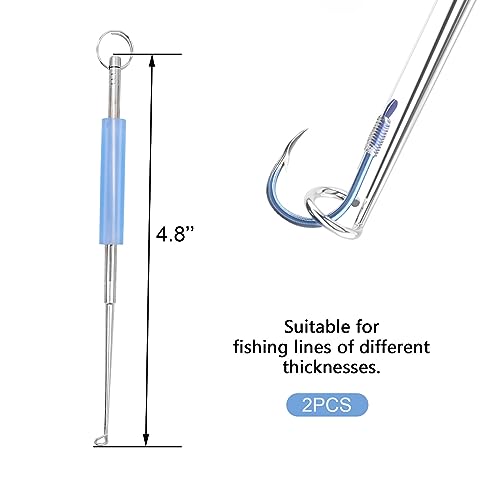 Medsuo 2 PCS Stainless Steel Fishing Unhooking Disgorgers | Portable Fishing Hook Remover Tools, Fishing Supplies for Saltwater Freshwater